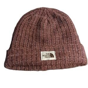 north face beanie womens Mauve/ Navy One Size